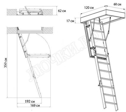 Чердачная лестница Oman Alu Profi Polar Long 600*1200*3500 Чердачная лестница Oman Alu Profi Polar Long 600*1200*3500