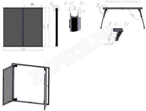 Люк под плитку Нажимной Секрет-Лайт 2 створки 750*300 Люк под плитку Нажимной Секрет-Лайт 2 створки 750*300